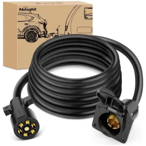 12FT 7-Way Trailer Plug Socket Extension Cable