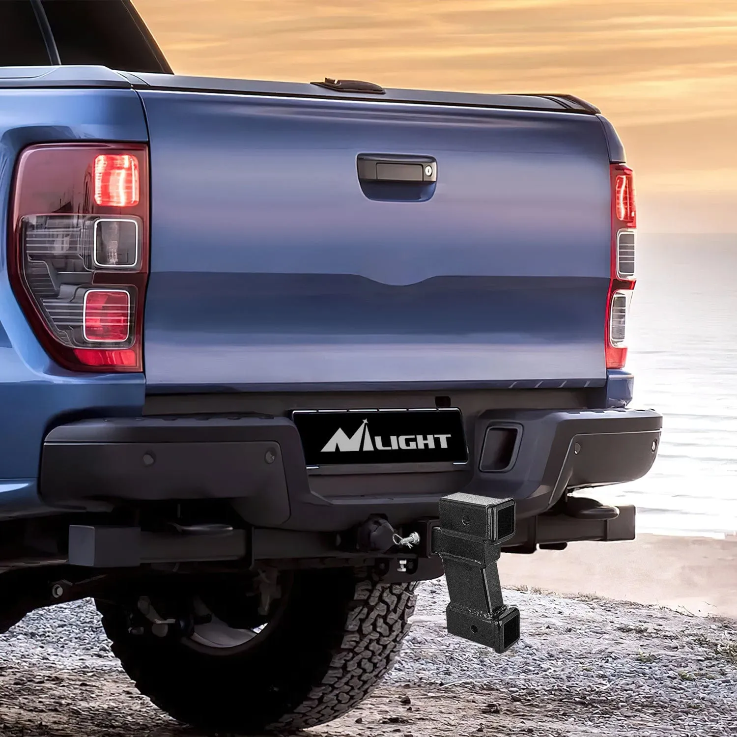 2 Inch Trailer Dual Hitch Receiver with 2 & 6Inch Rise or Drop
