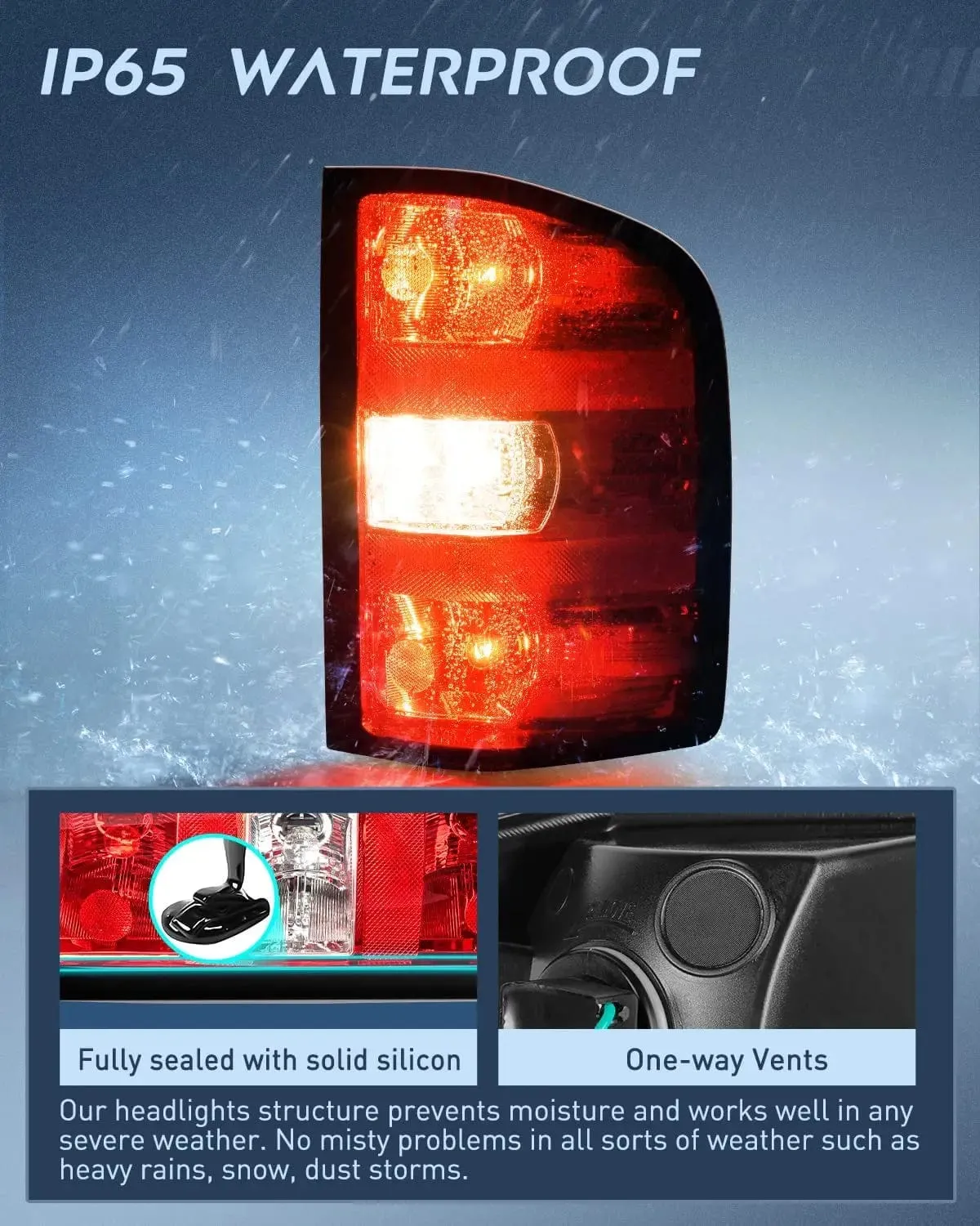 2007-2014 Chevy Silverado 1500 2500HD 3500HD 2007-2013 GMC Sierra 3500HD Tail light Assembly Rear Lamp w/Bulbs and Harness Passenger Side