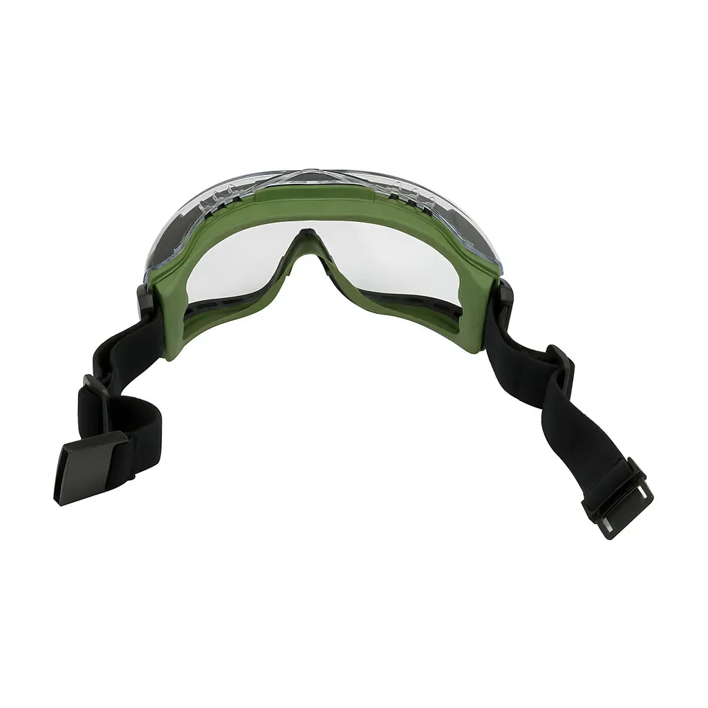 Bouton Optical 251-63-0520 Indirect Vent Goggle with Green Body, Clear Lens and FogLess 3Sixty Coating  - Elastic Strap