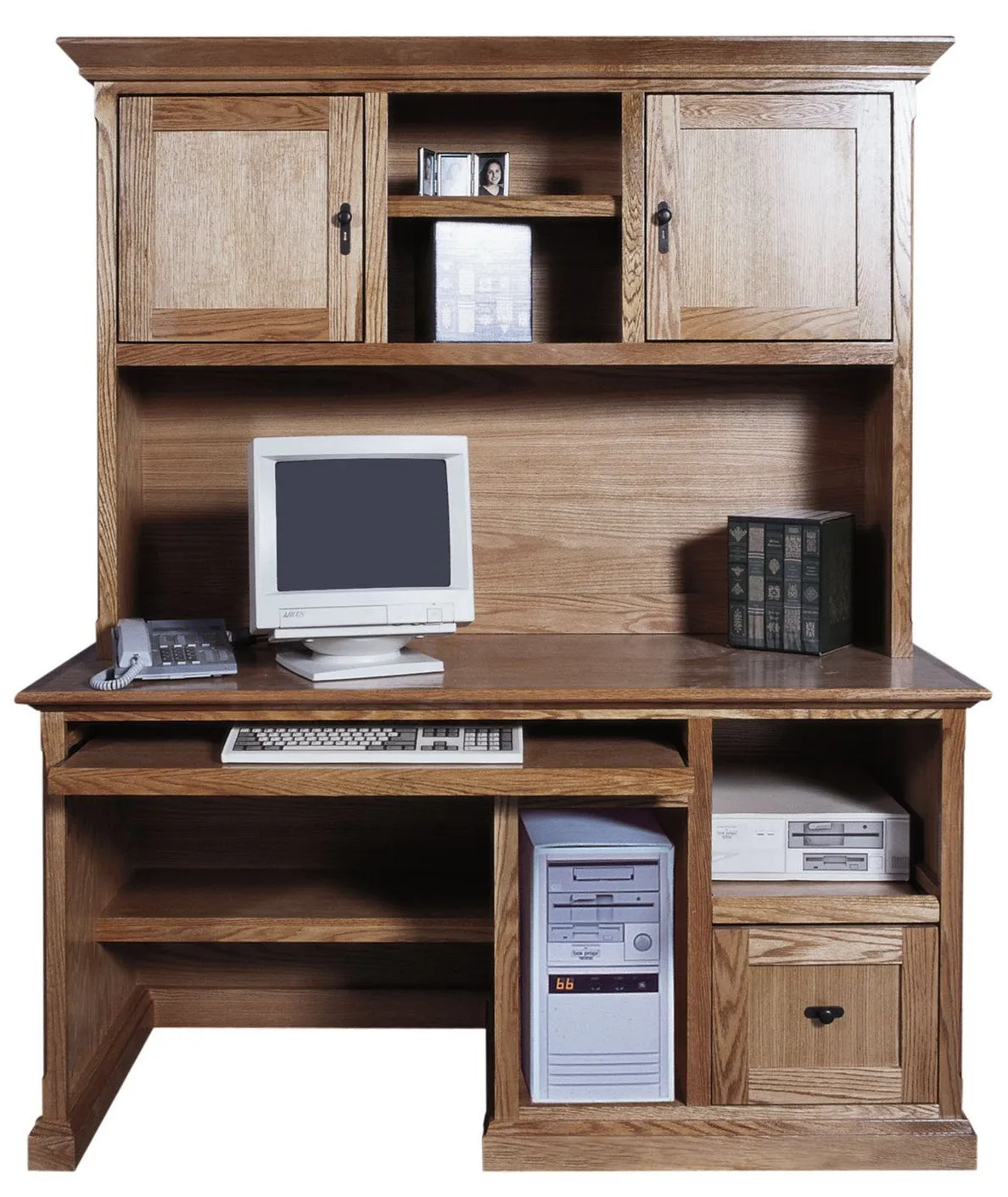 Forest Designs Mission Computer Desk   Hutch (60"W x 72"h x 24"D)