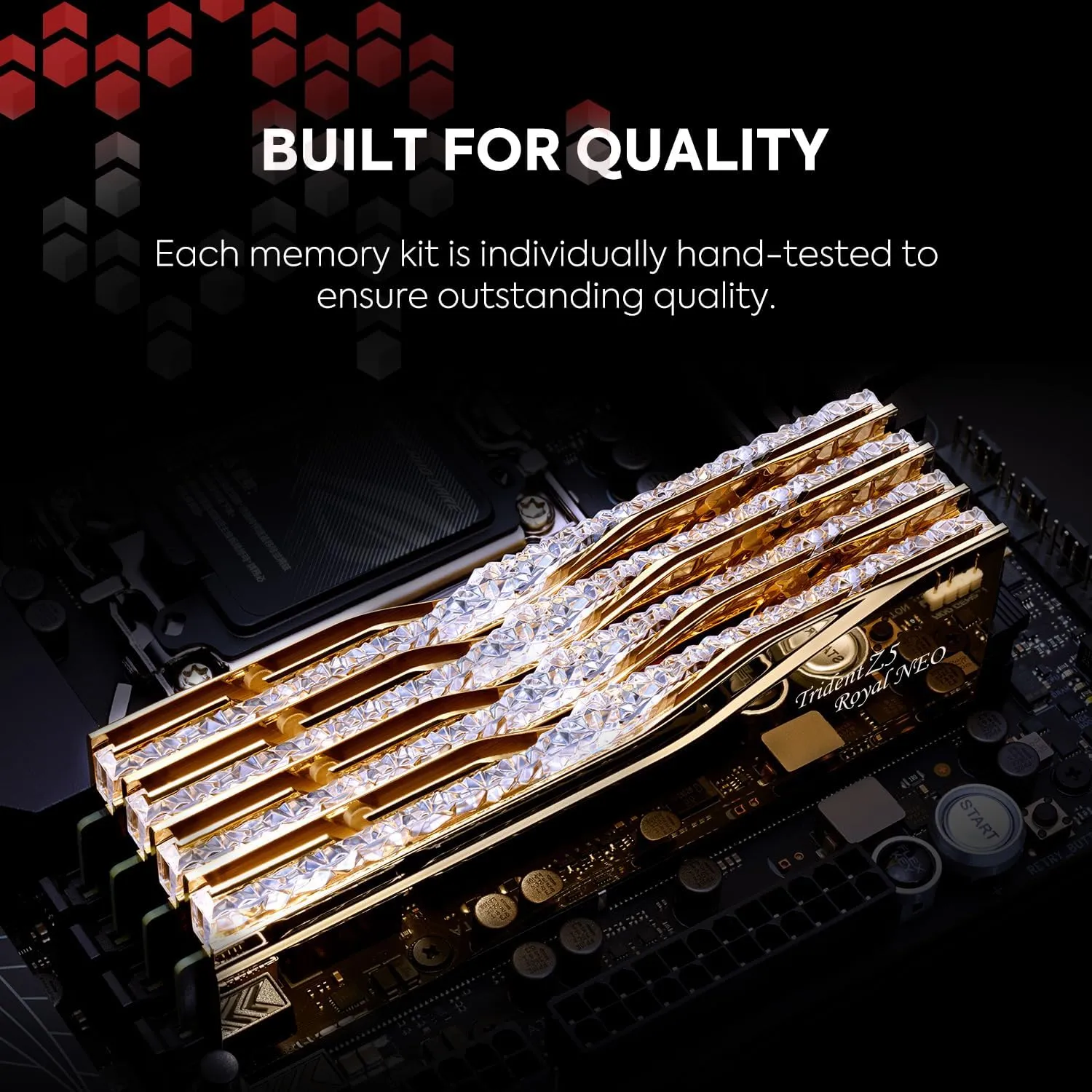 G.SKILL 32GB Kit (2x16GB) Trident Z5 ROYAL Neo RGB Gold F5-8000J3848H16GX2-TR5NG DDR5 8000MHz Memory AMD EXPO