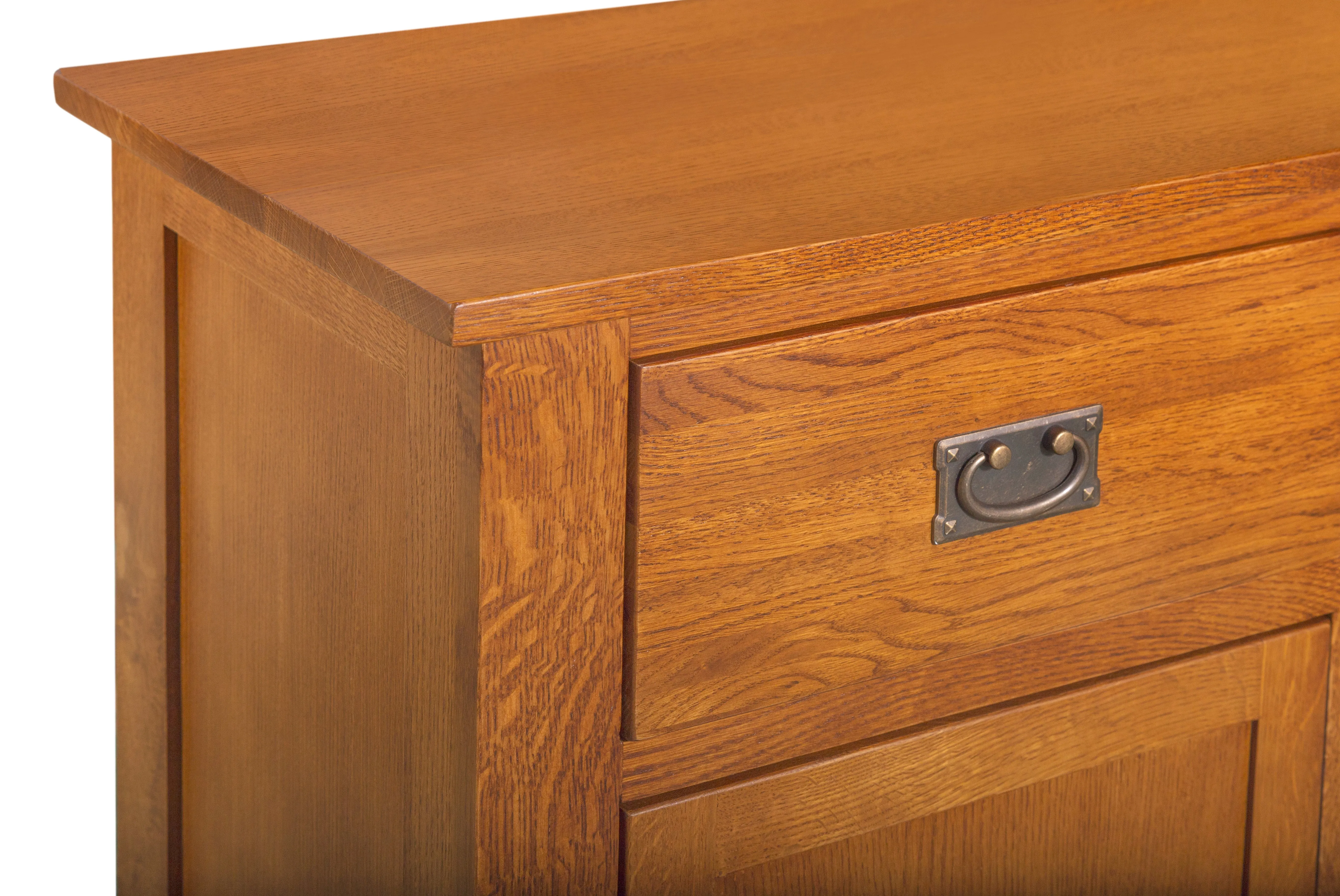 Mission Solid Oak 3 Drawer 3 Door Sideboard - Michael's Cherry (MC-A) - 59"