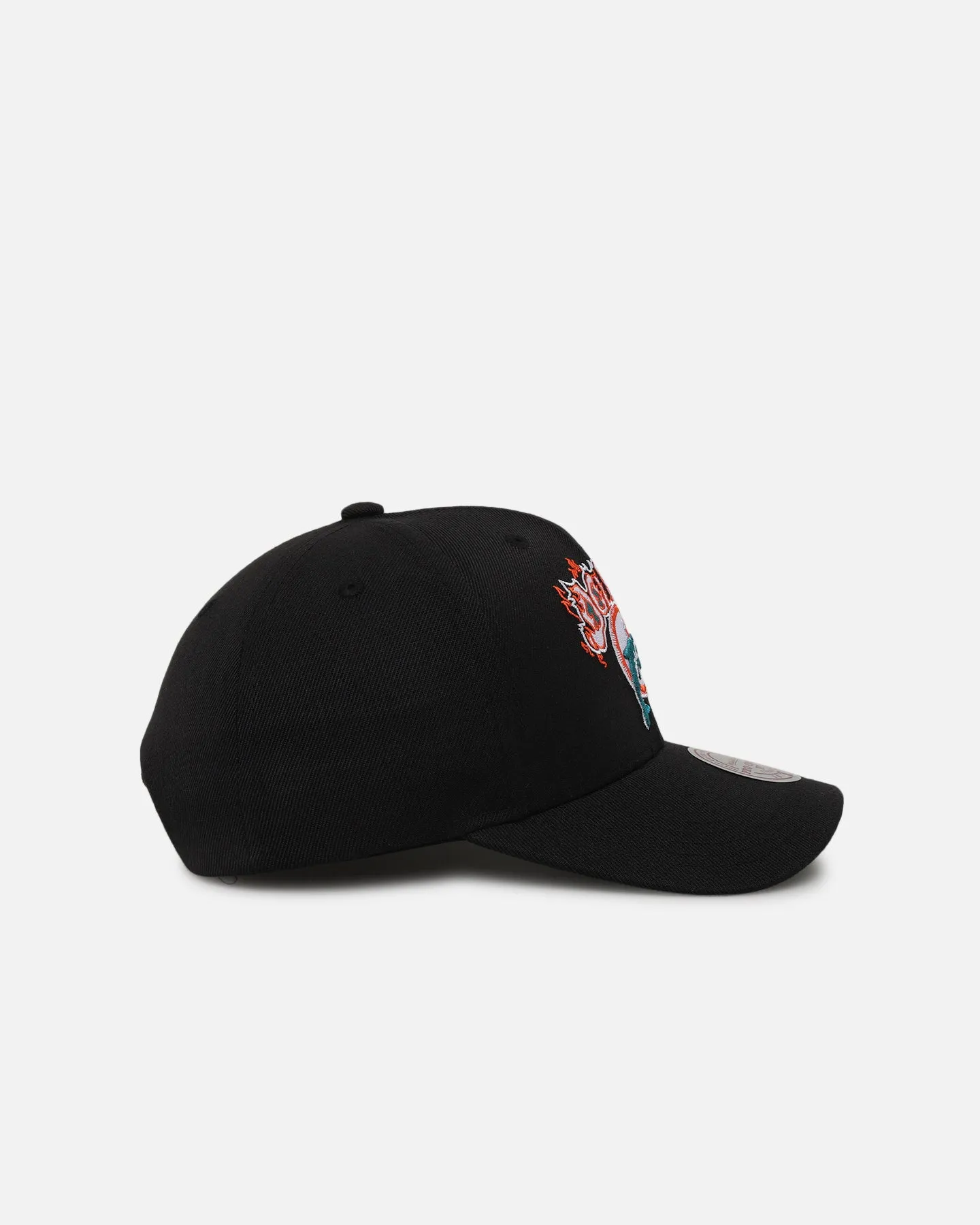 Mitchell & Ness Miami Dolphins Flames Pro Crown Snapback Faded Black