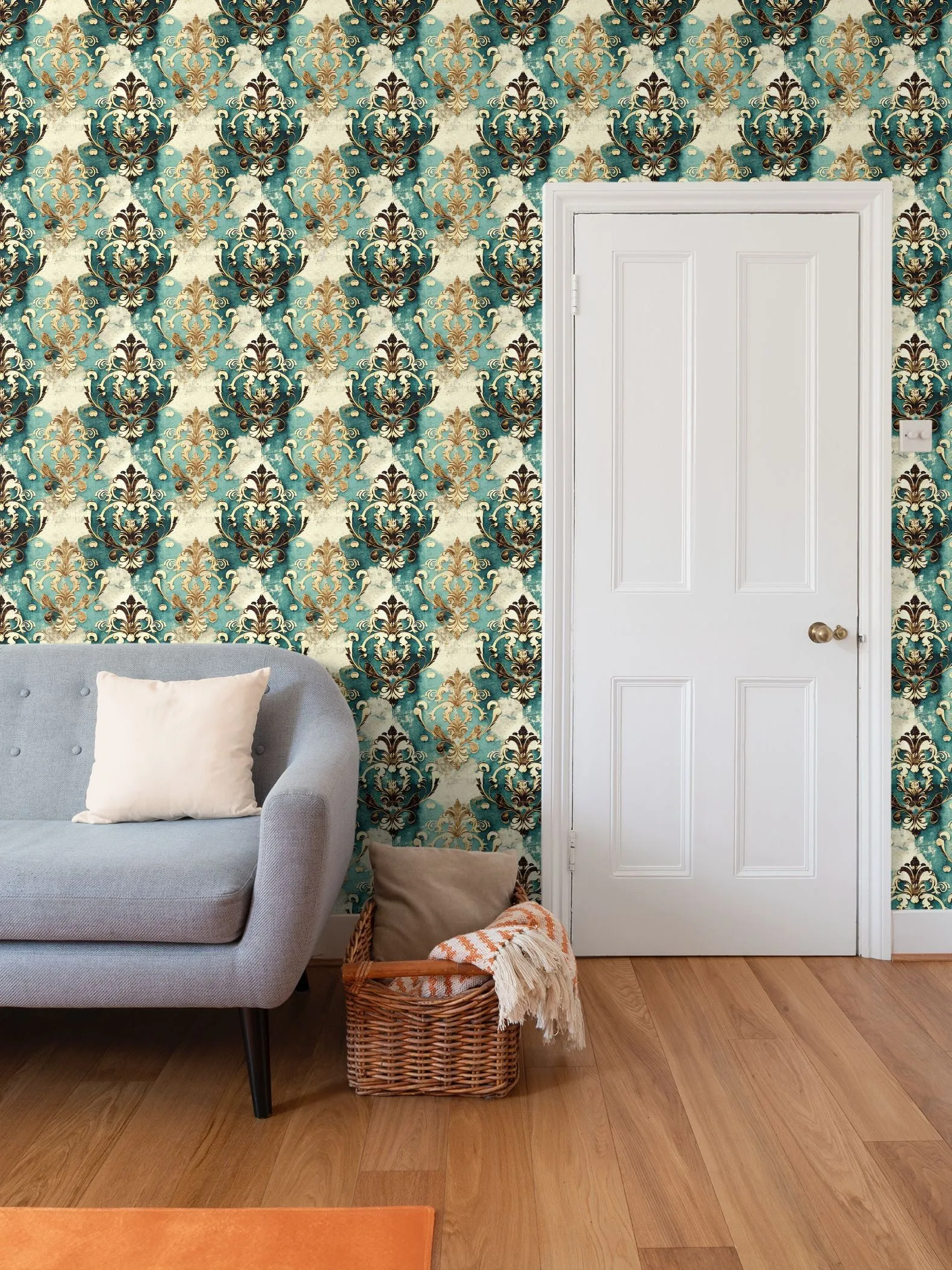 Vampire Art Grunge Decadent Instant Vintage Versailles Repeat Pattern Wallpaper